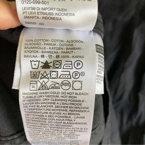 NWT LEVI'S BLACK Short 100% Cotton Collared Mini Dress Size S - Picture 9 of 12